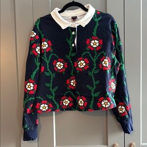 Rowing Blazers for Target floral cropped rugby shirt